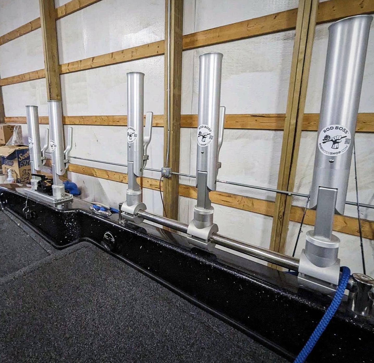 The Rod Boss™ Single 1" Dual Axis Rail Mount Rotating Fishing Rod Holder - Rod Boss Shop