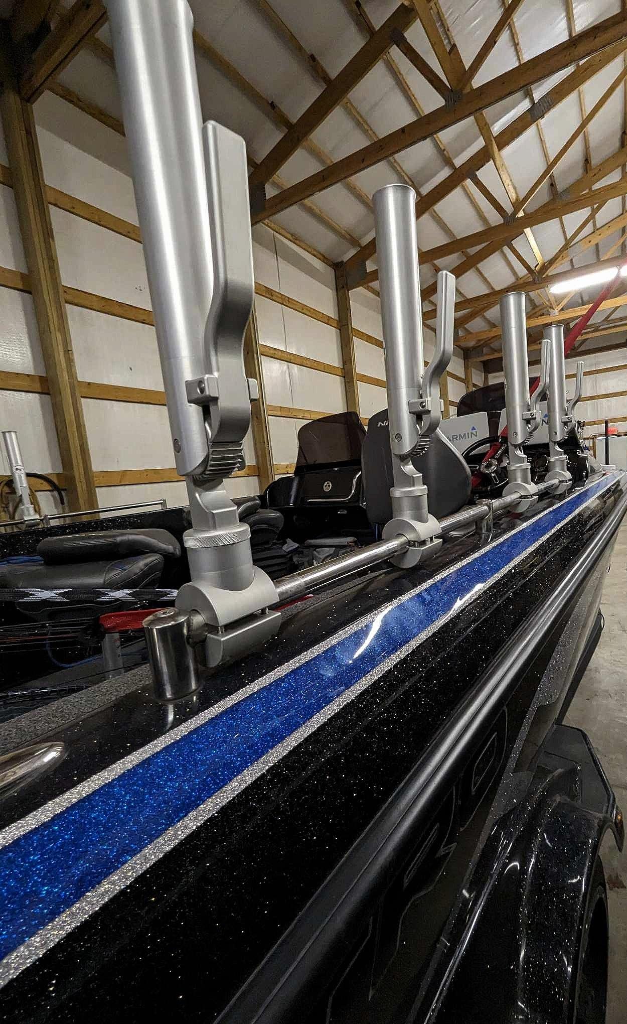 The Rod Boss™ Single 1" Dual Axis Rail Mount Rotating Fishing Rod Holder - Rod Boss Shop