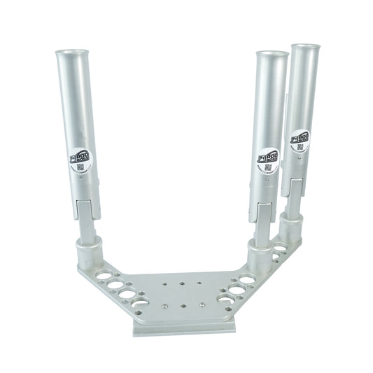 Triple Dual Axis Pro Rod Holder with Boomerang Downrigger Plate