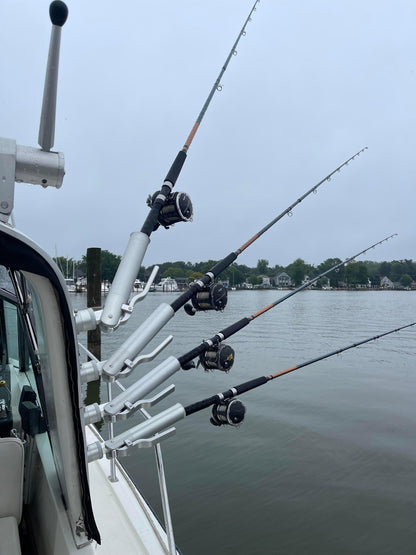 fish on rod holder base Single Side Arch Mount Rod Holder – Rod Boss Shop